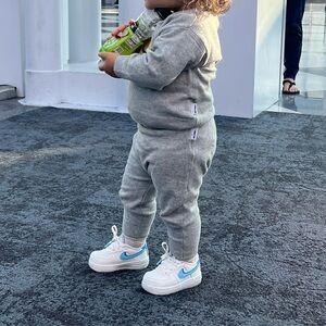 Nike Kids White and Blue Sneakers